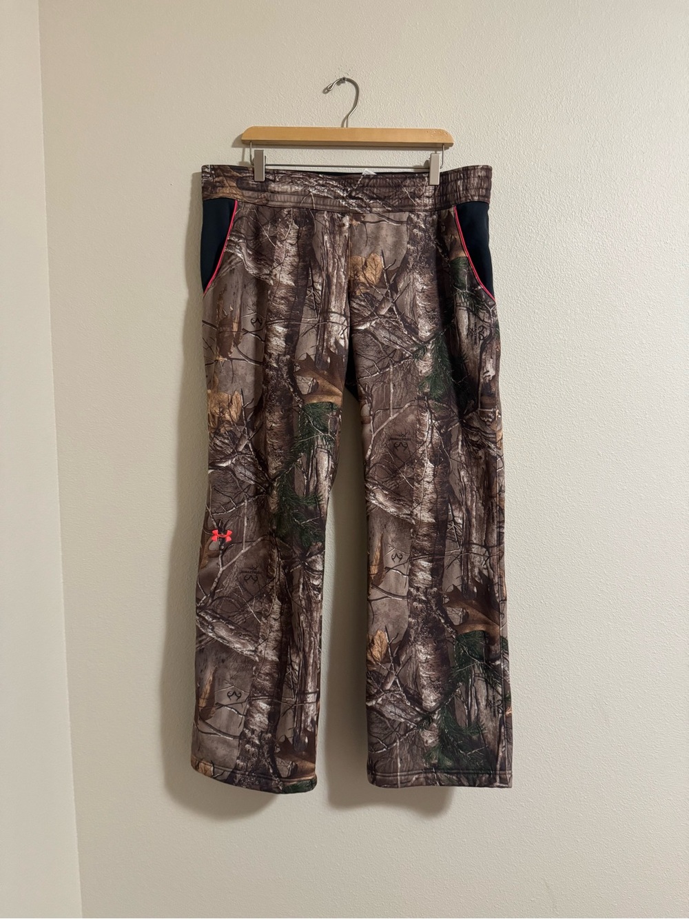 Under Armour Brown Camo Pants with Pink Waistband